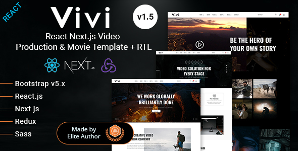 Vivi - Video Production & Movie React Next Template