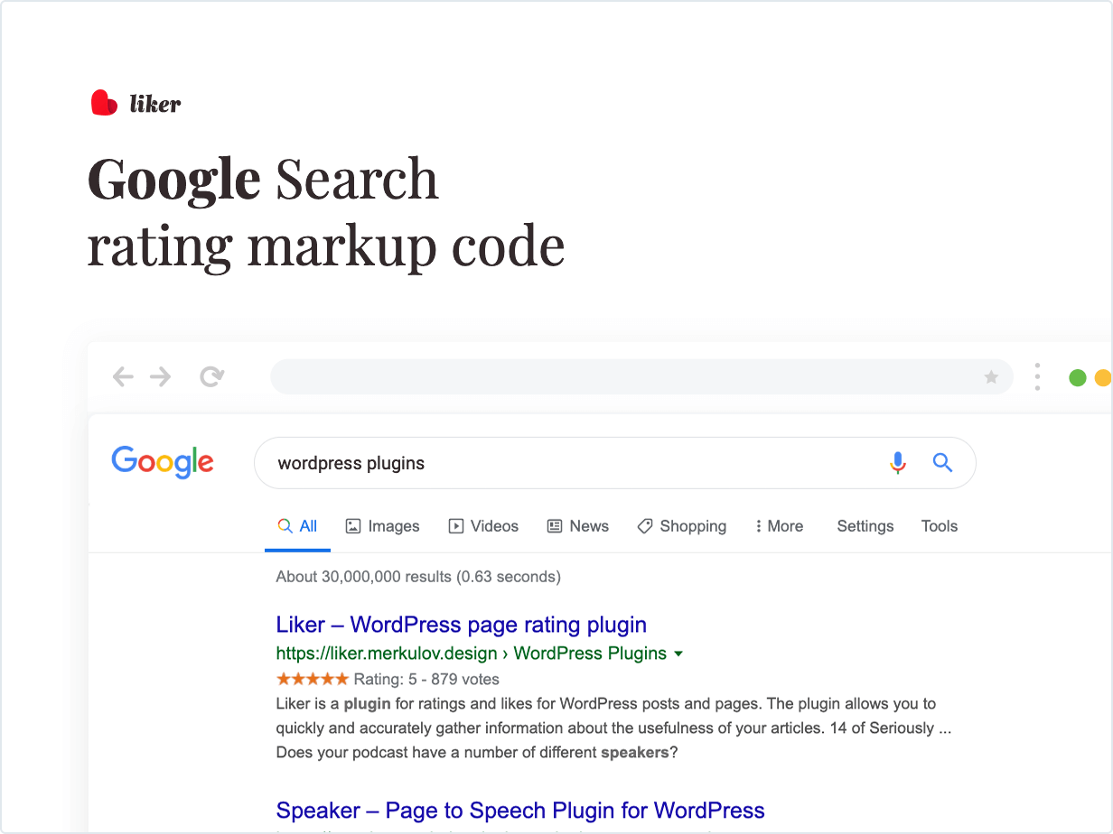 Google Search rating markup code