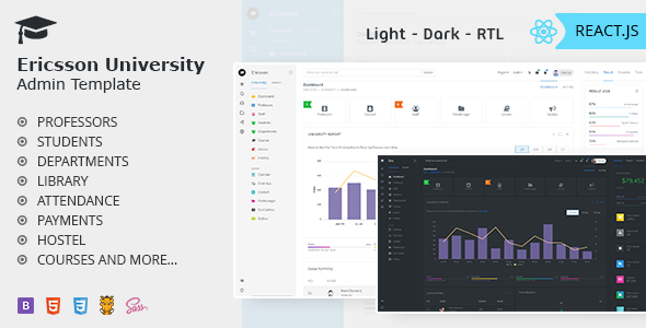 Ericsson React - Admin Template for University, School & Colleges