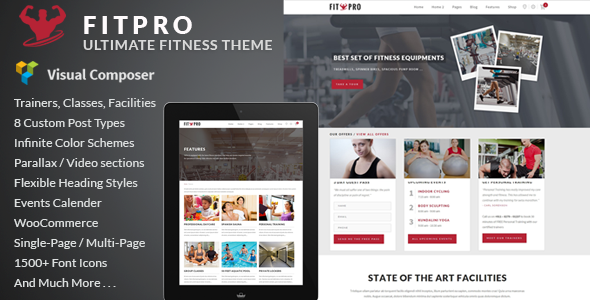 FitPro - Events Fitness Gym Sports WordPress Theme