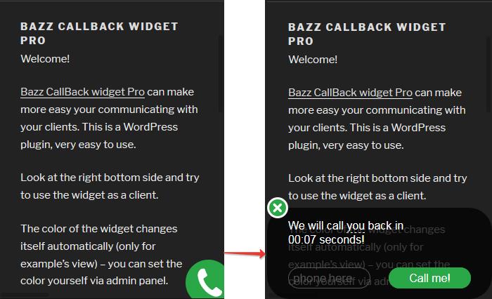 Bazz CallBack widget Pro (wordpress) - 6