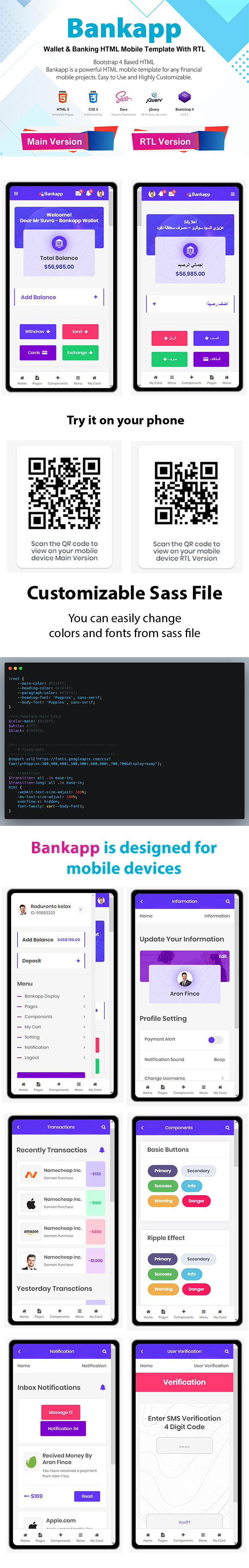 Bankapp - Banking & Wallet Mobile App UI
