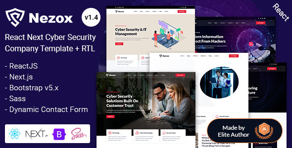 Nezox - Cyber Security Company React Next Template
