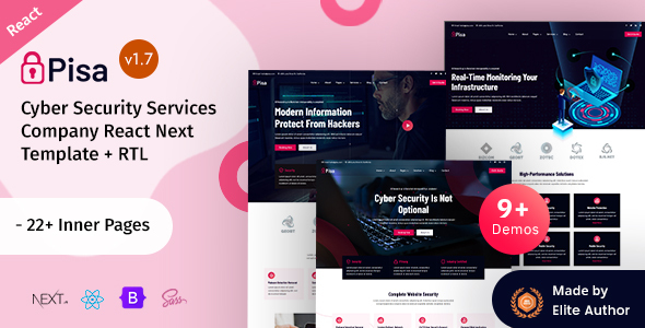 Pisa - Cyber Security Services Company React Next Template