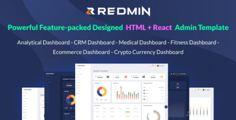 Redmin - React+HTML+Dark Version Admin Template