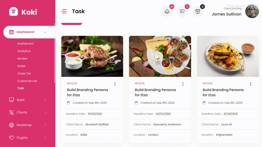 Koki - Restaurant Food React Admin Dashboard Template - 3