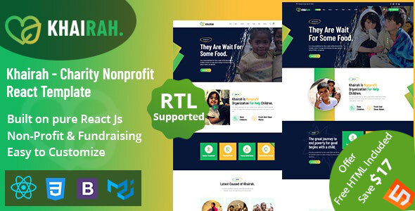 Khairah - Charity Nonprofit React+HTML Template