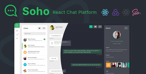 Soho - React Chat and Discussion Platform