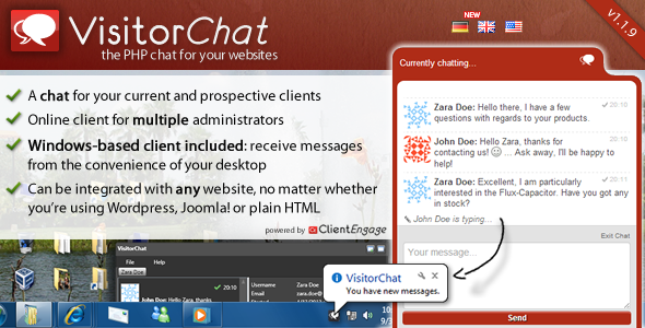 ClientEngage VisitorChat - The PHP Online Chat With Windows Client