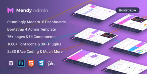 Mendy Admin Template - Dashboard + UI Kit Framework with Frontend Templates (Bootstrap 4)