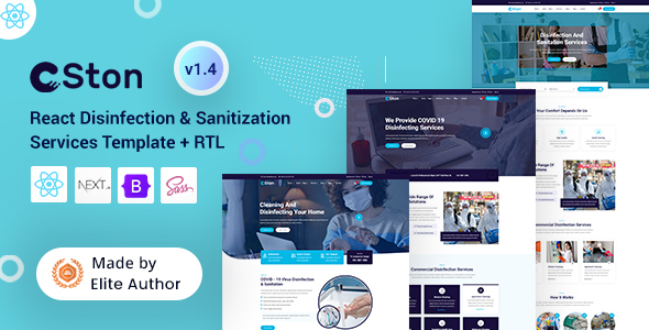 Ston - Disinfection Cleaning Services React Next Template