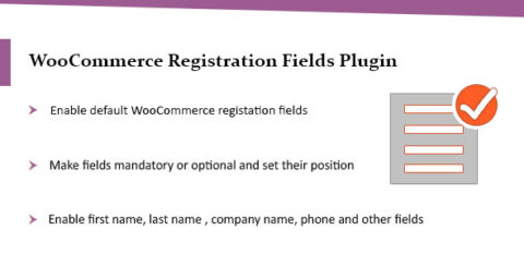 WooCommerce Registration Plugin, Enable Default WooCommerce Fields