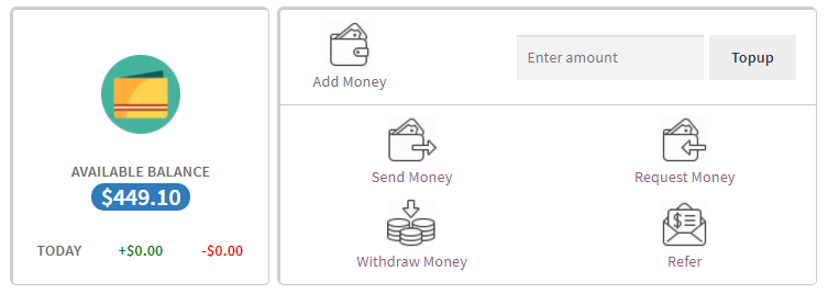 Wallet balance & operations together shortcode