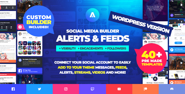 Asgard - Social Media Alerts & Feeds WordPress Builder - Facebook, Instagram, Twitch and more!