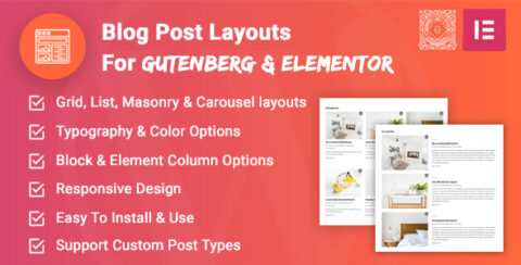 Blog Post Layouts for Gutenberg and Elementor