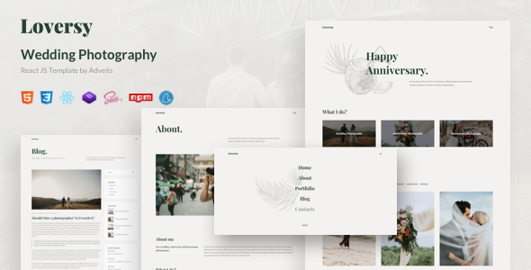 Loversy - Wedding Photography React JS Template