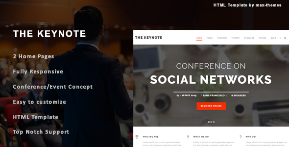 The Keynote - Conference/Event HTML Template