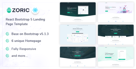 Zoric - React Responsive Landing Page Template