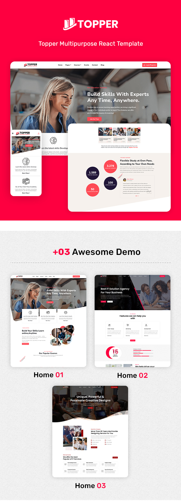 Topper - Education Learning & Agency React Theme - 2