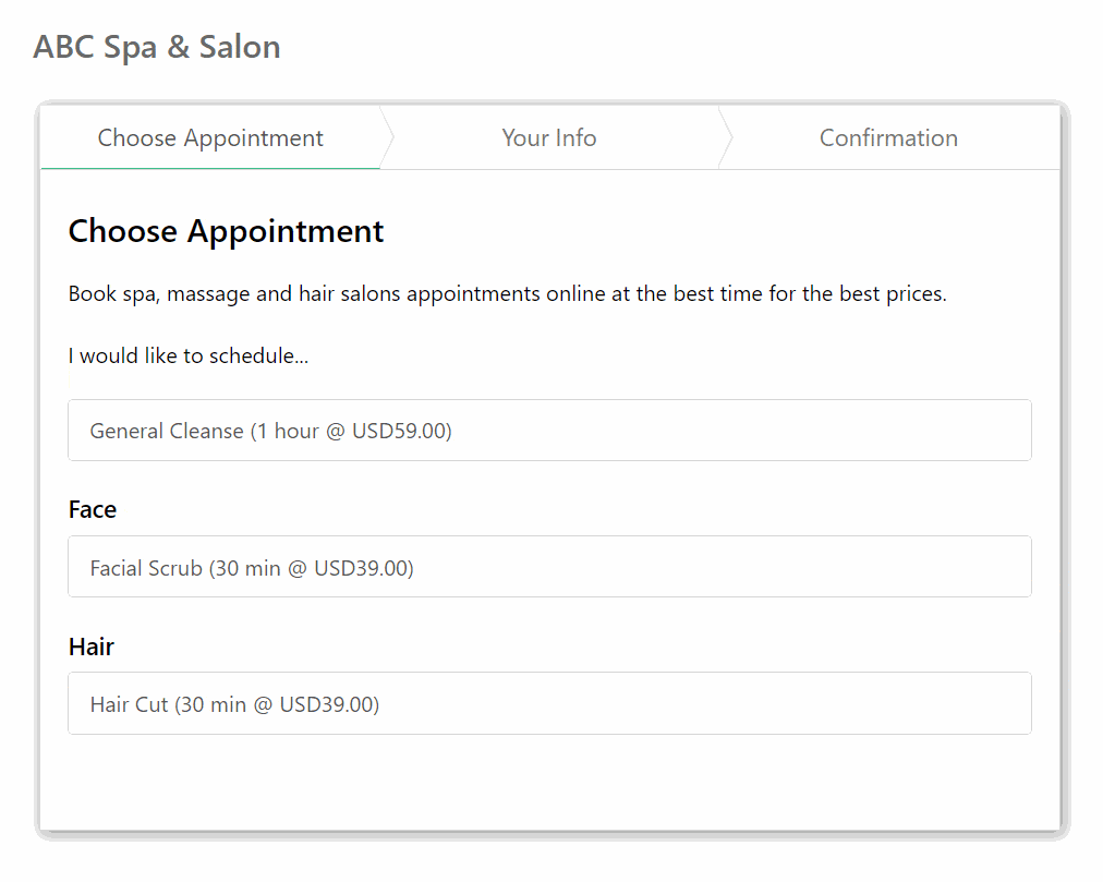 AppointFox Appointment Booking Plugin Demo