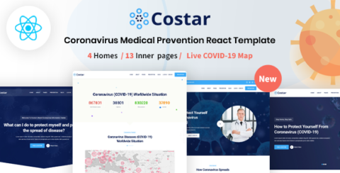 Costar - React Coronavirus Medical Prevention Template
