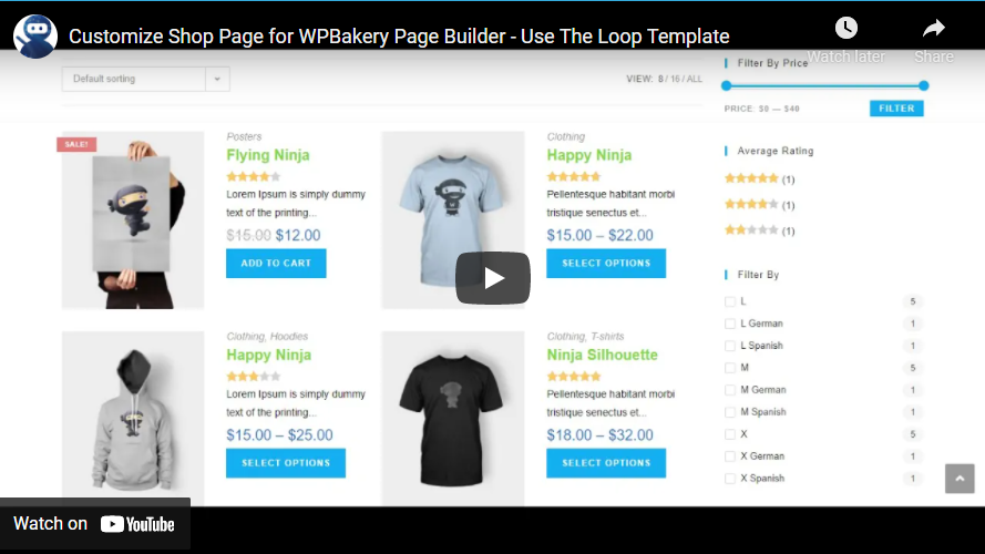 Customize Shop Page for WPBakery Page Builder - 5
