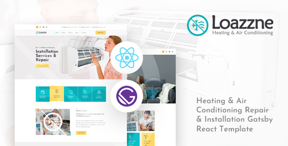 Loazzne - Gatsby React Heating & Air Conditioning Services Template
