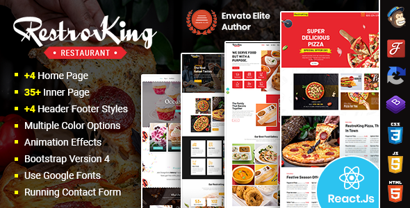 RestroKing - Cake Pizza & Bakery React Template