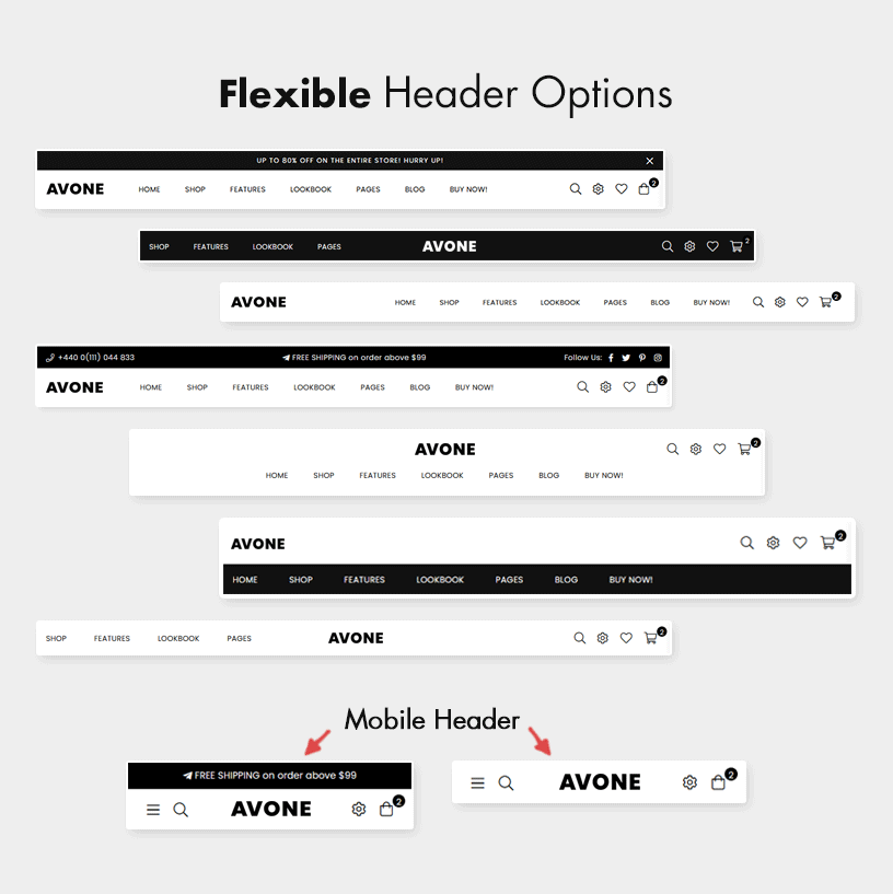 Flexible Header Styles