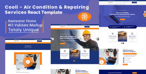 Cooli - Air Conditioning & Repiring Services React JS Template