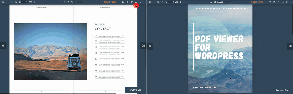 PDF Viewer Flipbook Mode