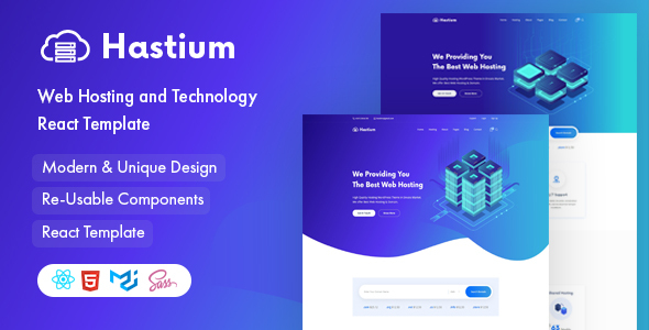 Hastium - Hosting and Technology React Template