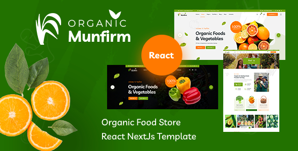 Munfirm - Organic Food Store React NextJs Template