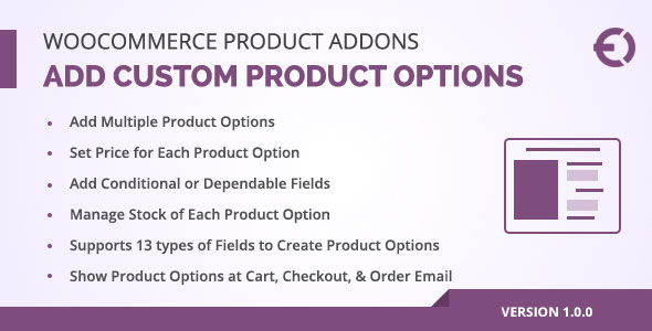 WooCommerce Custom Product Addons, Custom Product Options