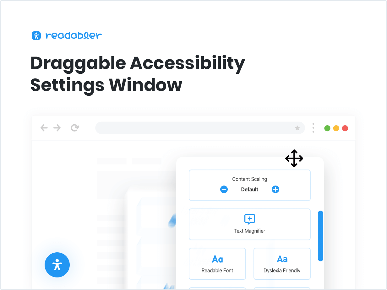 Draggable Accessibility Settings Window