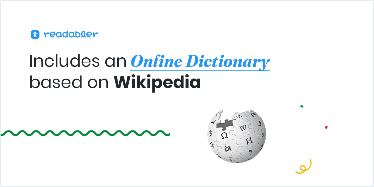 Includes an Online Dictionary based on Wikipedia