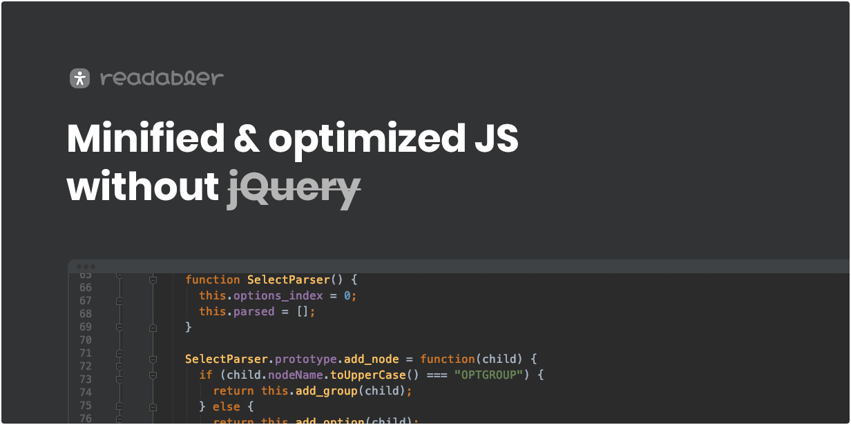 Minified optimized JS without jQuery