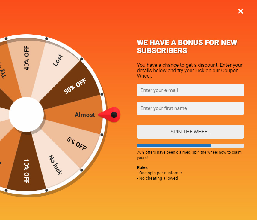 Coupon Wheel For WooCommerce and WordPress - 7
