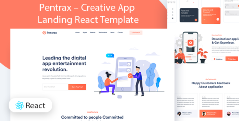 Pentrax - Creative App Landing React Template