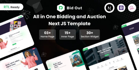 Bidout - Bid and Auction Multivendor Next.js Template + RTL