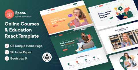 Epora – Online Course and Education React, Nextjs Template
