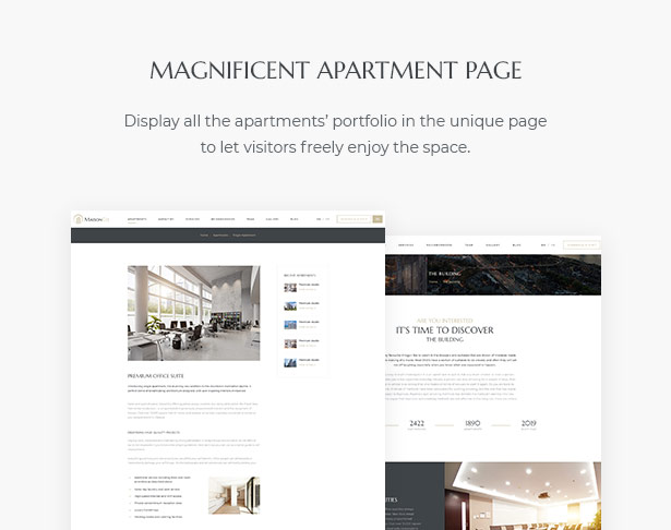 Magnificent Apartment Page in MaisonCo Single Property For Sale & Rent WordPress Theme