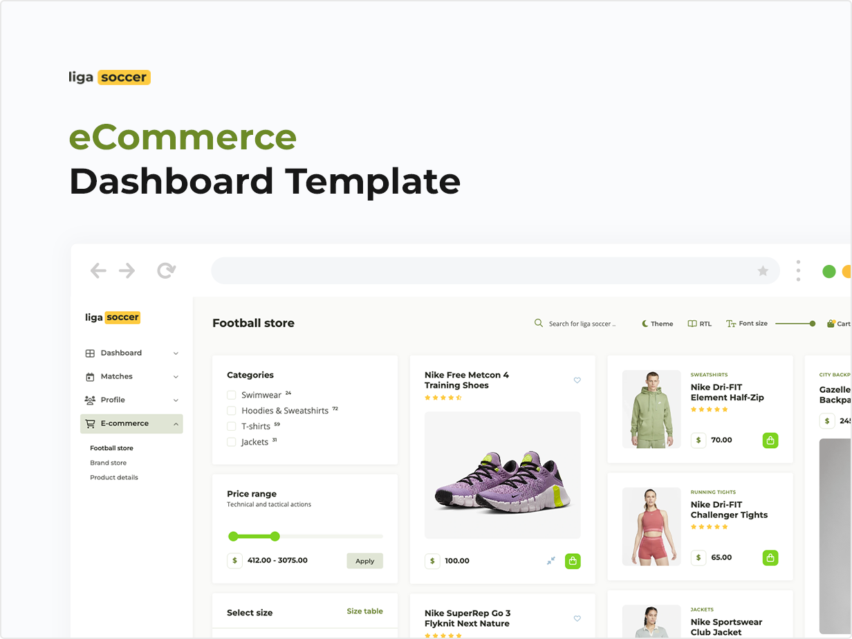 eCommerce Dashboard Template