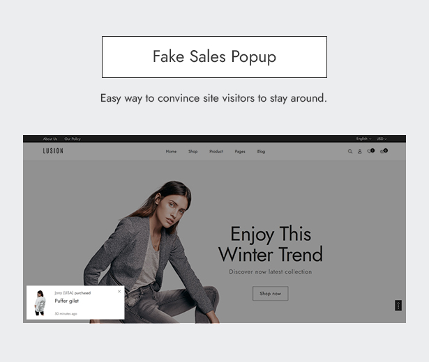 Lusion - Multipurpose Ecommerce WordPress Theme - Fake Sale Popup