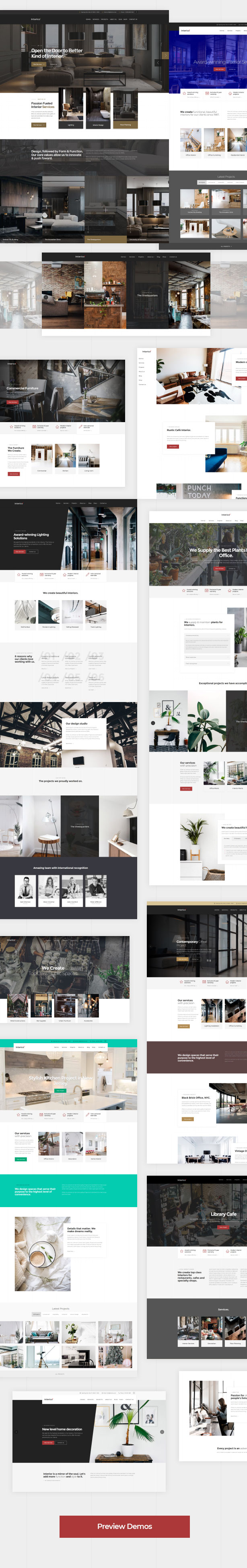 Stylish demos for Interior design, Architecture & Furniture Websites