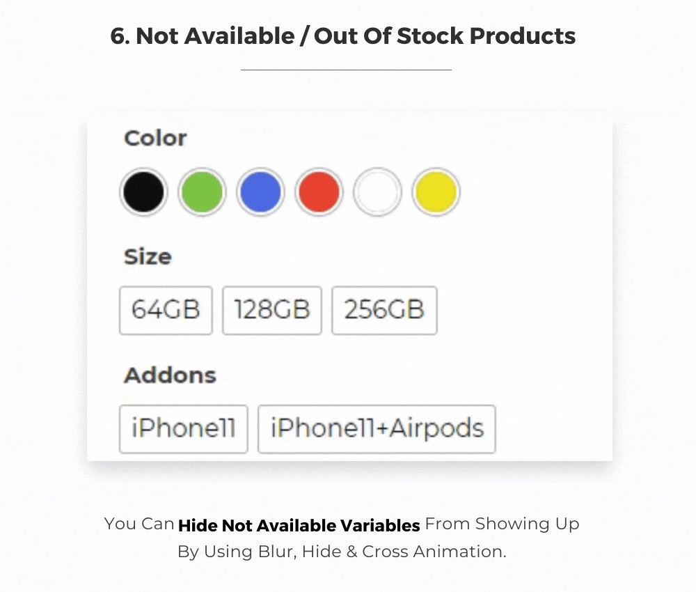 WooCommerce Out Of Stock Products Swatches