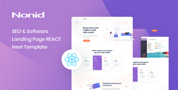 Nonid - React Next SEO & Software Landing Page Template