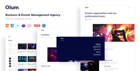 Olum - Business & Events Management Agency React JS Template