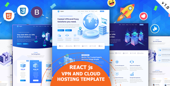 Vepon – React js VPN & Cloud Services Template