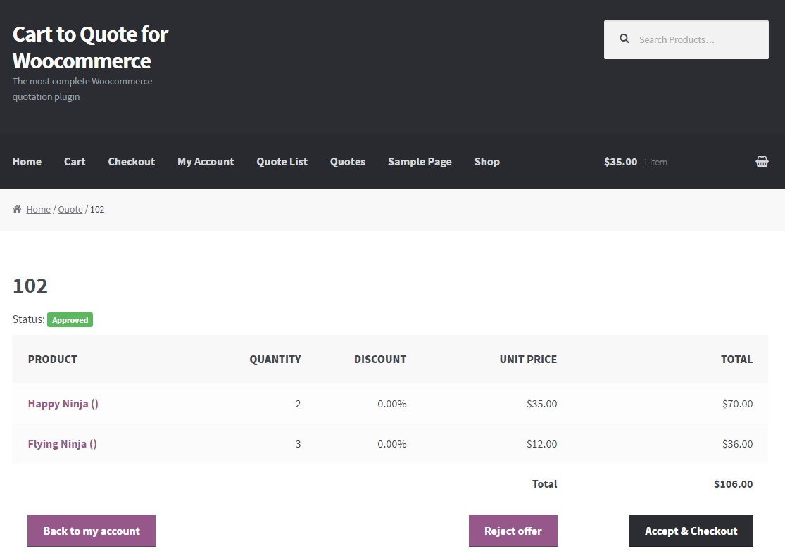 Cart to Quote for Woocommerce - 4
